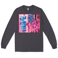 Smoke hope  breast cancer and american flag Long Sleeve Tee - AdoDesignShop