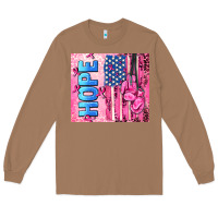 Toasted Coconut hope  breast cancer and american flag Long Sleeve Tee - AdoDesignShop