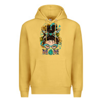 Antique Gold Western Messy Bun Mom With Sunflower Premium Hoodie - BundleAndBundleShop