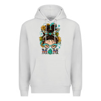 Dove Grey Western Messy Bun Mom With Sunflower Premium Hoodie - BundleAndBundleShop