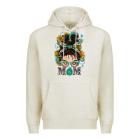 Oatmeal Heather Western Messy Bun Mom With Sunflower Premium Hoodie - BundleAndBundleShop