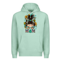 Seafoam Western Messy Bun Mom With Sunflower Premium Hoodie - BundleAndBundleShop