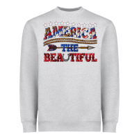 Heather Grey America the beautiful Heavyweight Sweatshirt - texasbilliewilder
