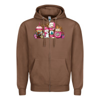 Chestnut pink Christmas winter snowman coffee Zipper Hoodie - Jasminsmagicworld