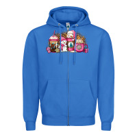 True Royal pink Christmas winter snowman coffee Zipper Hoodie - Jasminsmagicworld