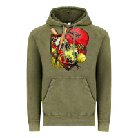 Vintage Olive softball home plate Vintage Hoodie - Zillion Design Studio