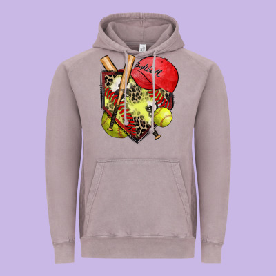 Softball Home Plate Vintage Hoodie Designed By Zillion Design Studio