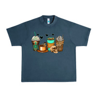 Midnight Navy skeleton coffee cups Urban Heavy Tee - Zillion Design Studio