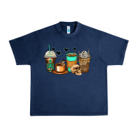 Navy skeleton coffee cups Urban Heavy Tee - Zillion Design Studio