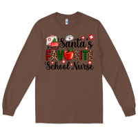 Chestnut santa's favorite  school nurse Long Sleeve Tee - AdoDesignShop
