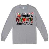 Heather Grey santa's favorite  school nurse Long Sleeve Tee - AdoDesignShop