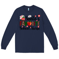 Navy santa's favorite  school nurse Long Sleeve Tee - AdoDesignShop