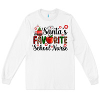 White santa's favorite  school nurse Long Sleeve Tee - AdoDesignShop