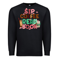 Black sip coffee read book Premium Sweatshirt - MaliasSmallBusiness