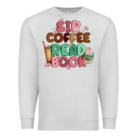 Dove Grey sip coffee read book Premium Sweatshirt - MaliasSmallBusiness