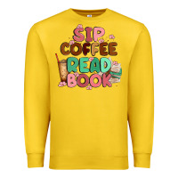 Lemon sip coffee read book Premium Sweatshirt - MaliasSmallBusiness