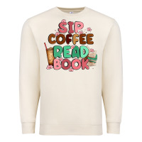 Sandshell sip coffee read book Premium Sweatshirt - MaliasSmallBusiness