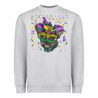 Heather Grey mardi gras mask french bulldog Heavyweight Sweatshirt - RanaPortraitStore