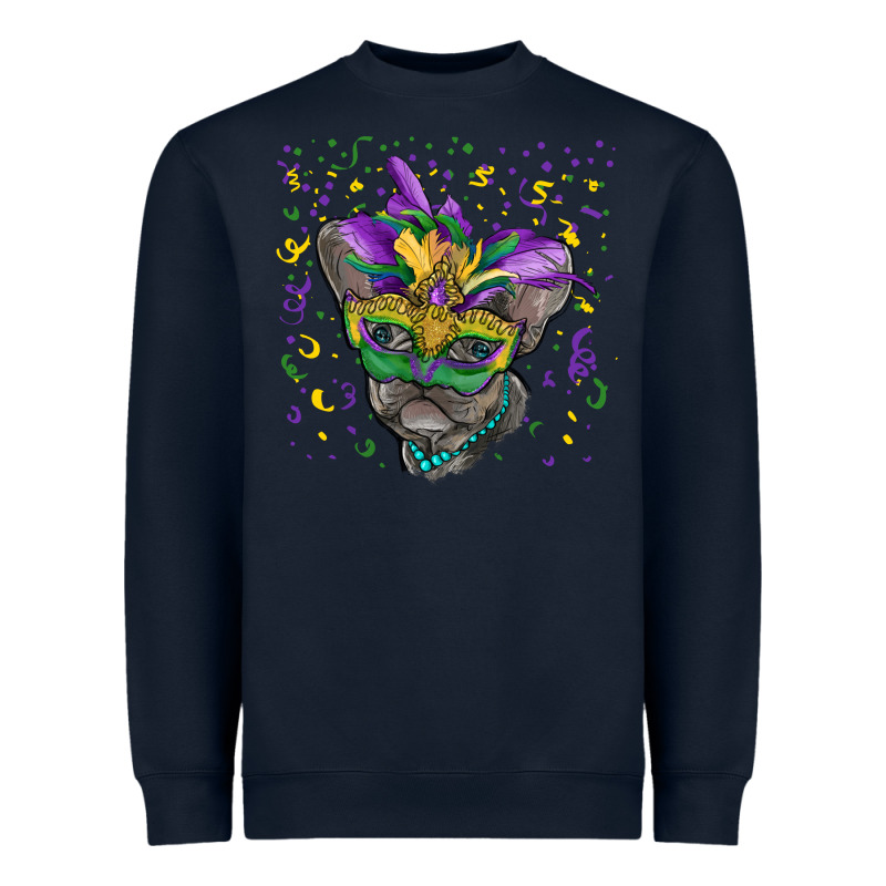 Mardi Gras Mask French Bulldog Heavyweight Sweatshirt by RanaPortraitStore | Teevron