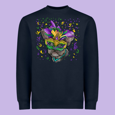 Heavyweight Sweatshirt mardi gras mask french bulldog