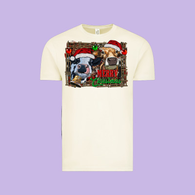 Merry Christmas Heifers Vintage Tee Designed By Ranaportraitstore