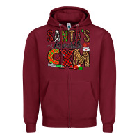 Burgundy santa's favorite cxm Zipper Hoodie - Jasminsmagicworld