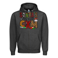 Charcoal Heather santa's favorite cxm Zipper Hoodie - Jasminsmagicworld