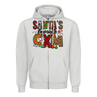 Dove Grey santa's favorite cxm Zipper Hoodie - Jasminsmagicworld