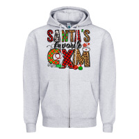 Heather Grey santa's favorite cxm Zipper Hoodie - Jasminsmagicworld