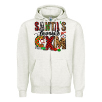 Oatmeal Heather santa's favorite cxm Zipper Hoodie - Jasminsmagicworld