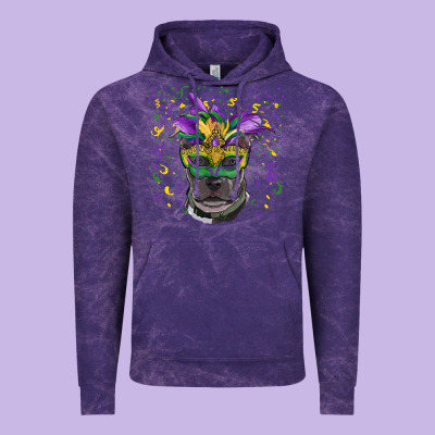 Vintage Hoodie mardi gras  mask pitbull