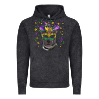 Vintage Black mardi gras  mask pitbull Vintage Hoodie - RanaPortraitStore