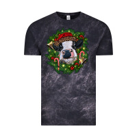 Cloud Black heifer cow with Christmas wreath Vintage Tee - RanaPortraitStore