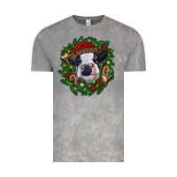 Cloud Rock heifer cow with Christmas wreath Vintage Tee - RanaPortraitStore
