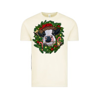Vintage Arctic heifer cow with Christmas wreath Vintage Tee - RanaPortraitStore