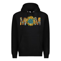 Black Western Mom With Gemstone And Sunflower Premium Hoodie - BundleAndBundleShop
