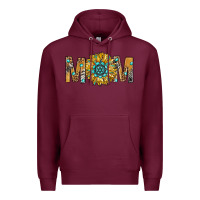 Burgundy Western Mom With Gemstone And Sunflower Premium Hoodie - BundleAndBundleShop
