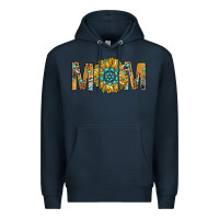 Navy Western Mom With Gemstone And Sunflower Premium Hoodie - BundleAndBundleShop