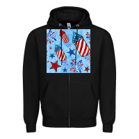 Black 4th of july firecracker and star seamless  pattern Zipper Hoodie - BundleAndBundleShop