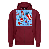 Burgundy 4th of july firecracker and star seamless  pattern Zipper Hoodie - BundleAndBundleShop