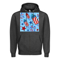 Charcoal Heather 4th of july firecracker and star seamless  pattern Zipper Hoodie - BundleAndBundleShop
