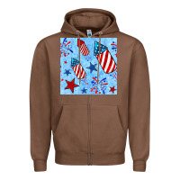 Chestnut 4th of july firecracker and star seamless  pattern Zipper Hoodie - BundleAndBundleShop