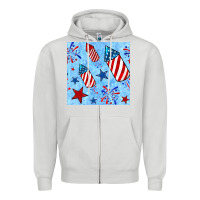 4th Of July Firecracker And Star Seamless  Pattern Zipper Hoodie | Teevron