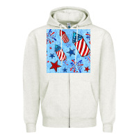 Oatmeal Heather 4th of july firecracker and star seamless  pattern Zipper Hoodie - BundleAndBundleShop
