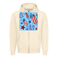 Sandshell 4th of july firecracker and star seamless  pattern Zipper Hoodie - BundleAndBundleShop