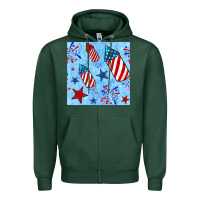 Sports Green 4th of july firecracker and star seamless  pattern Zipper Hoodie - BundleAndBundleShop