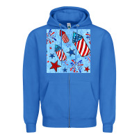 True Royal 4th of july firecracker and star seamless  pattern Zipper Hoodie - BundleAndBundleShop