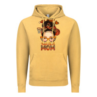 Vintage Mustard basketball messy bun mom Vintage Hoodie - texasbilliewilder