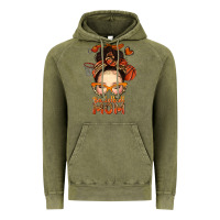 Vintage Olive basketball messy bun mom Vintage Hoodie - texasbilliewilder