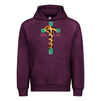 Mauve Wine Believe Cross Urban Hoodie - Bettercallsaul